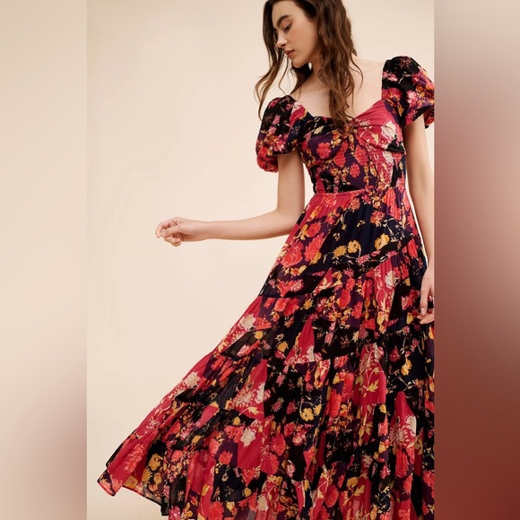 NEW Free People sundrenched short sleeve maxi dress Large B224 - Picture 1 of 7